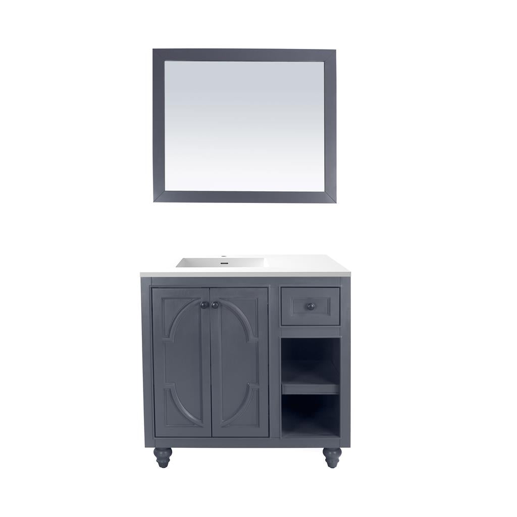 Laviva Odyssey 36" Maple Grey Bathroom Vanity#top-options_matte-white-viva-stone-solid-surface-top