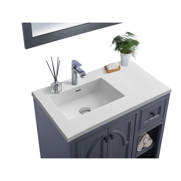 Laviva Odyssey 36" Maple Grey Bathroom Vanity#top-options_matte-white-viva-stone-solid-surface-top