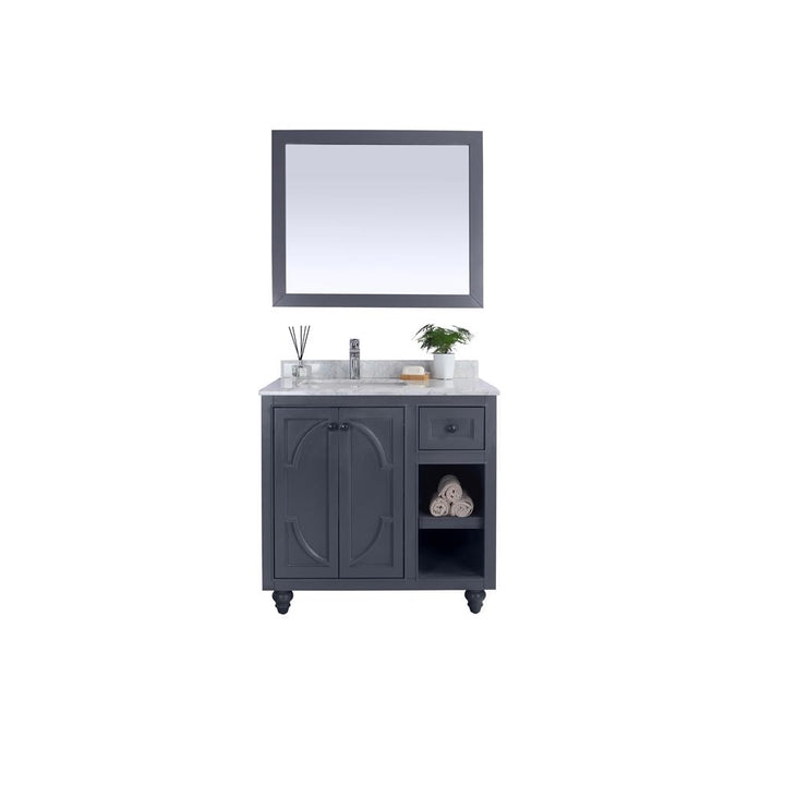 Laviva Odyssey 36" Maple Grey Bathroom Vanity#top-options_white-carrara-marble-top