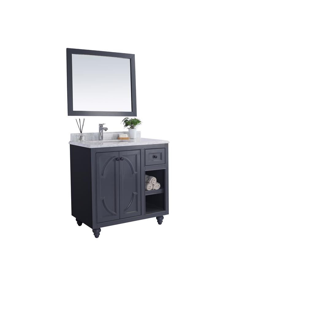 Laviva Odyssey 36" Maple Grey Bathroom Vanity#top-options_white-carrara-marble-top