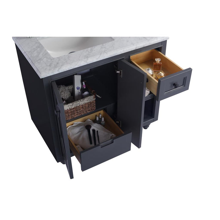 Laviva Odyssey 36" Maple Grey Bathroom Vanity#top-options_white-carrara-marble-top