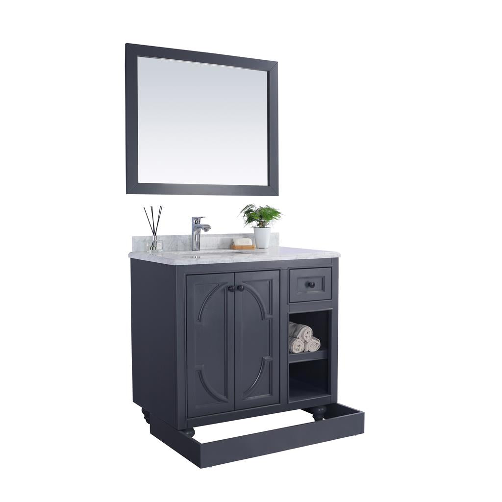Laviva Odyssey 36" Maple Grey Bathroom Vanity#top-options_white-stripes-marble-top