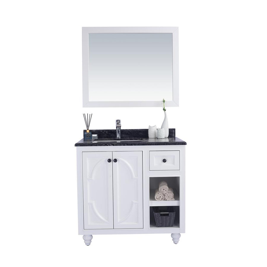 Laviva Odyssey 36" White Bathroom Vanity#top-options_black-wood-marble-top