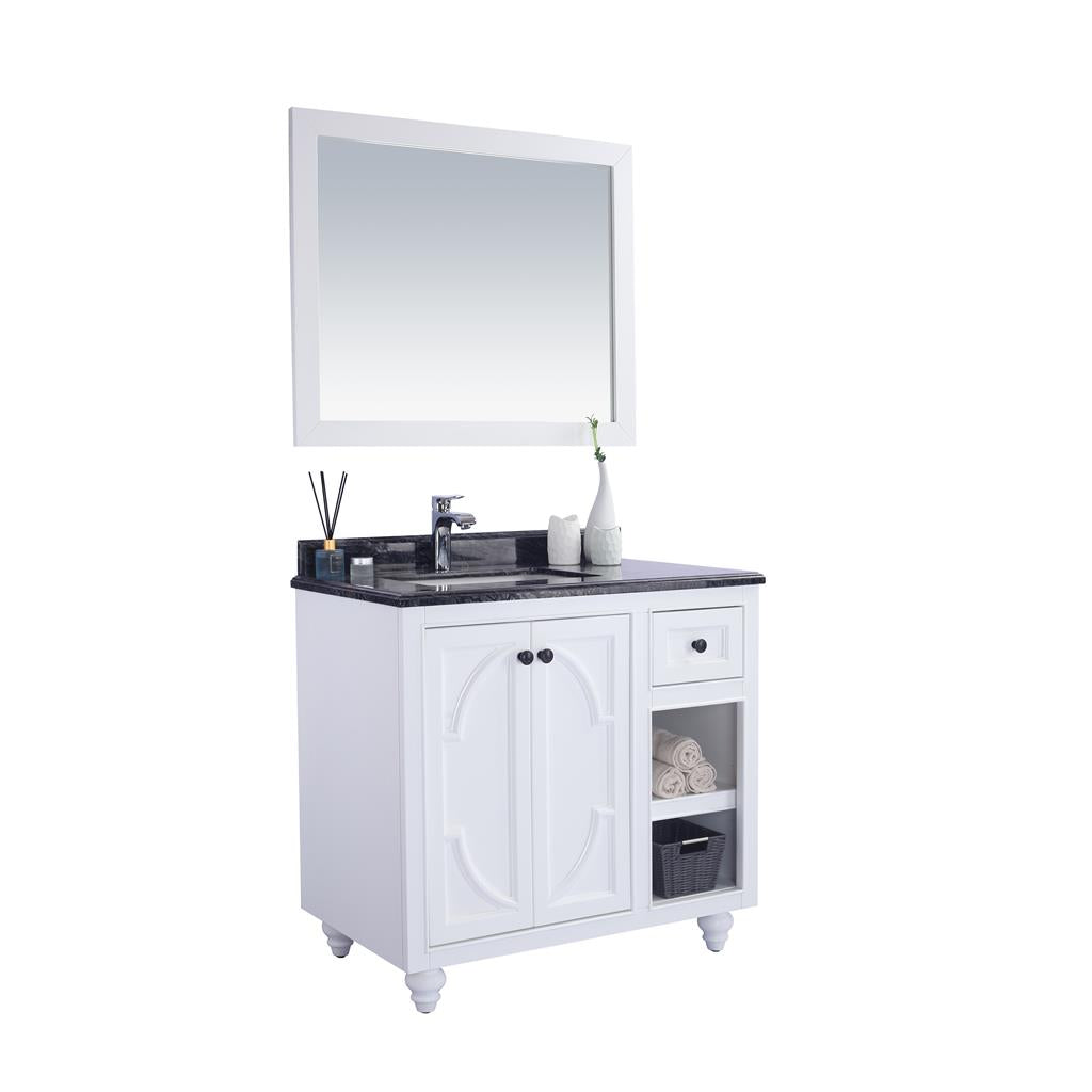 Laviva Odyssey 36" White Bathroom Vanity#top-options_black-wood-marble-top