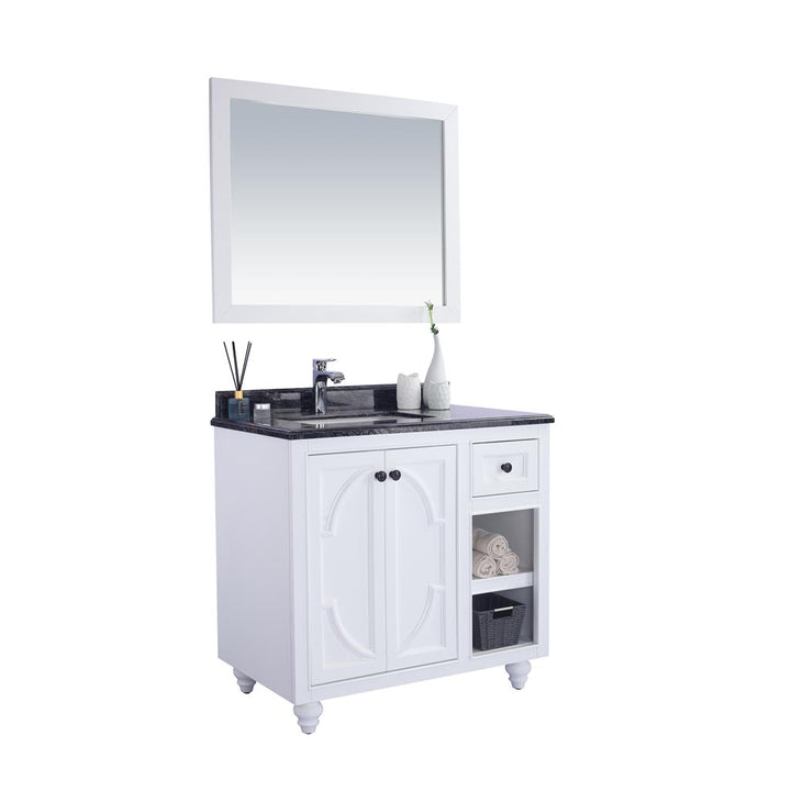 Laviva Odyssey 36" White Bathroom Vanity#top-options_black-wood-marble-top