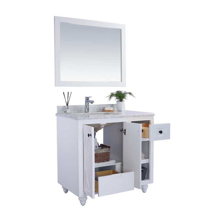 Laviva Odyssey 36" White Bathroom Vanity#top-options_matte-white-viva-stone-solid-surface-top