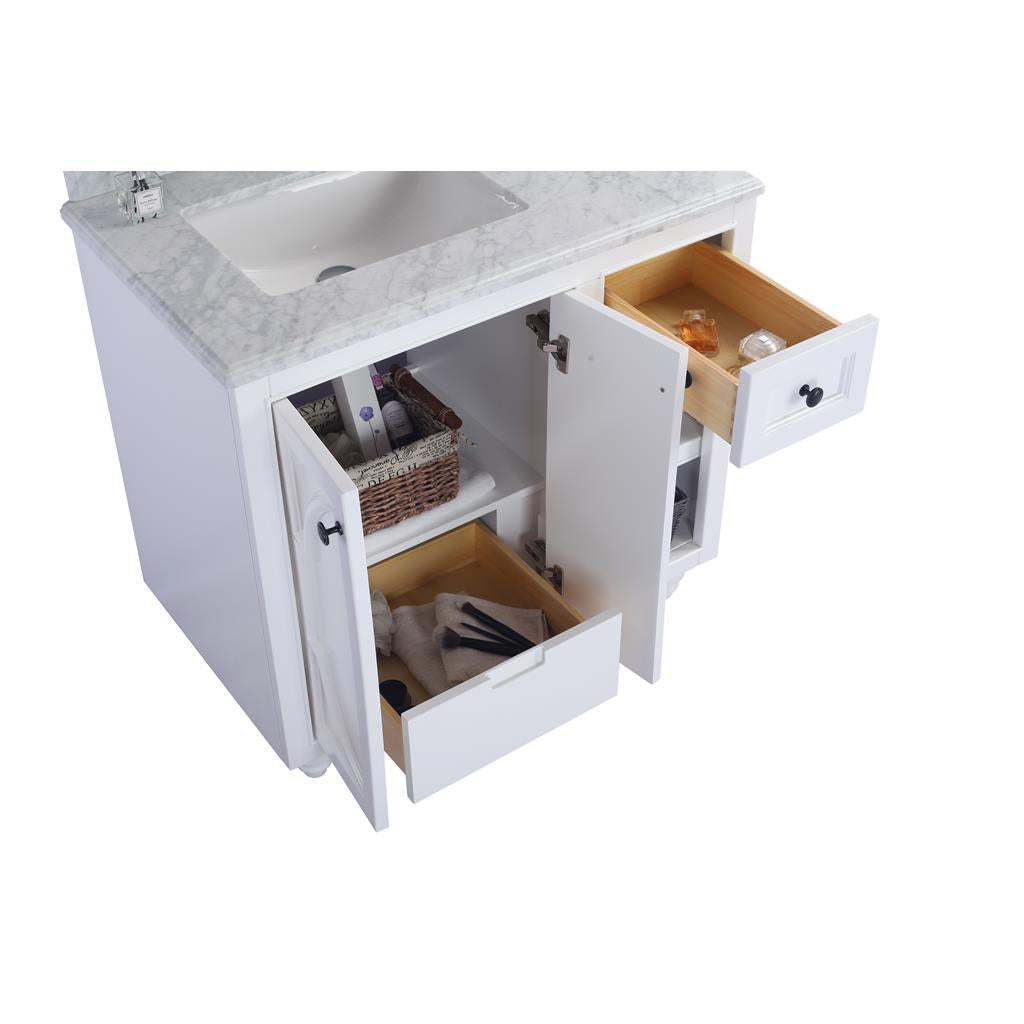 Laviva Odyssey 36" White Bathroom Vanity#top-options_matte-white-viva-stone-solid-surface-top