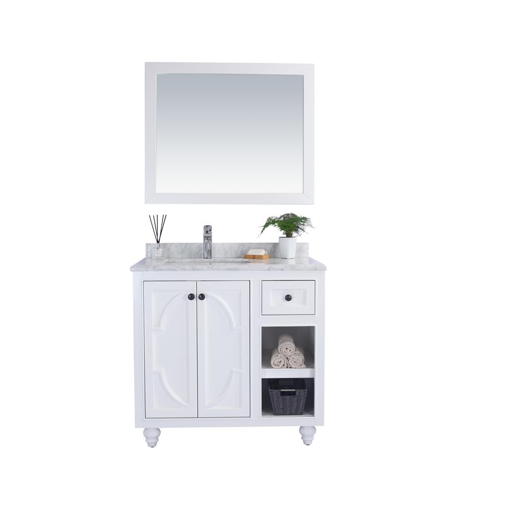 Laviva Odyssey 36" White Bathroom Vanity#top-options_white-carrara-marble-top