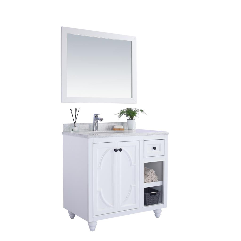 Laviva Odyssey 36" White Bathroom Vanity#top-options_white-carrara-marble-top