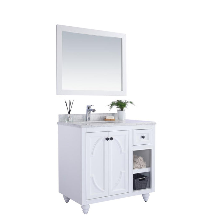 Laviva Odyssey 36" White Bathroom Vanity#top-options_white-carrara-marble-top