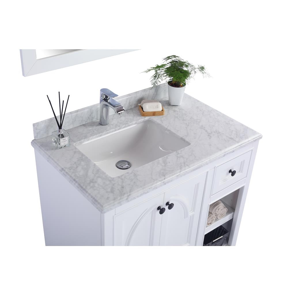 Laviva Odyssey 36" White Bathroom Vanity#top-options_white-carrara-marble-top
