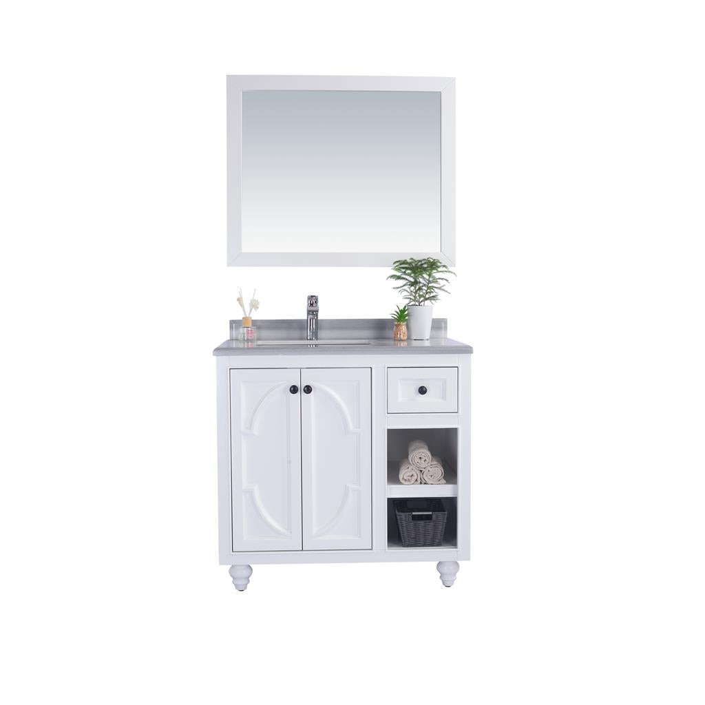 Laviva Odyssey 36" White Bathroom Vanity#top-options_white-stripes-marble-top