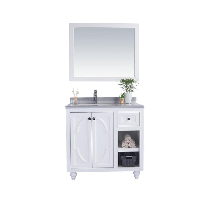 Laviva Odyssey 36" White Bathroom Vanity#top-options_white-stripes-marble-top