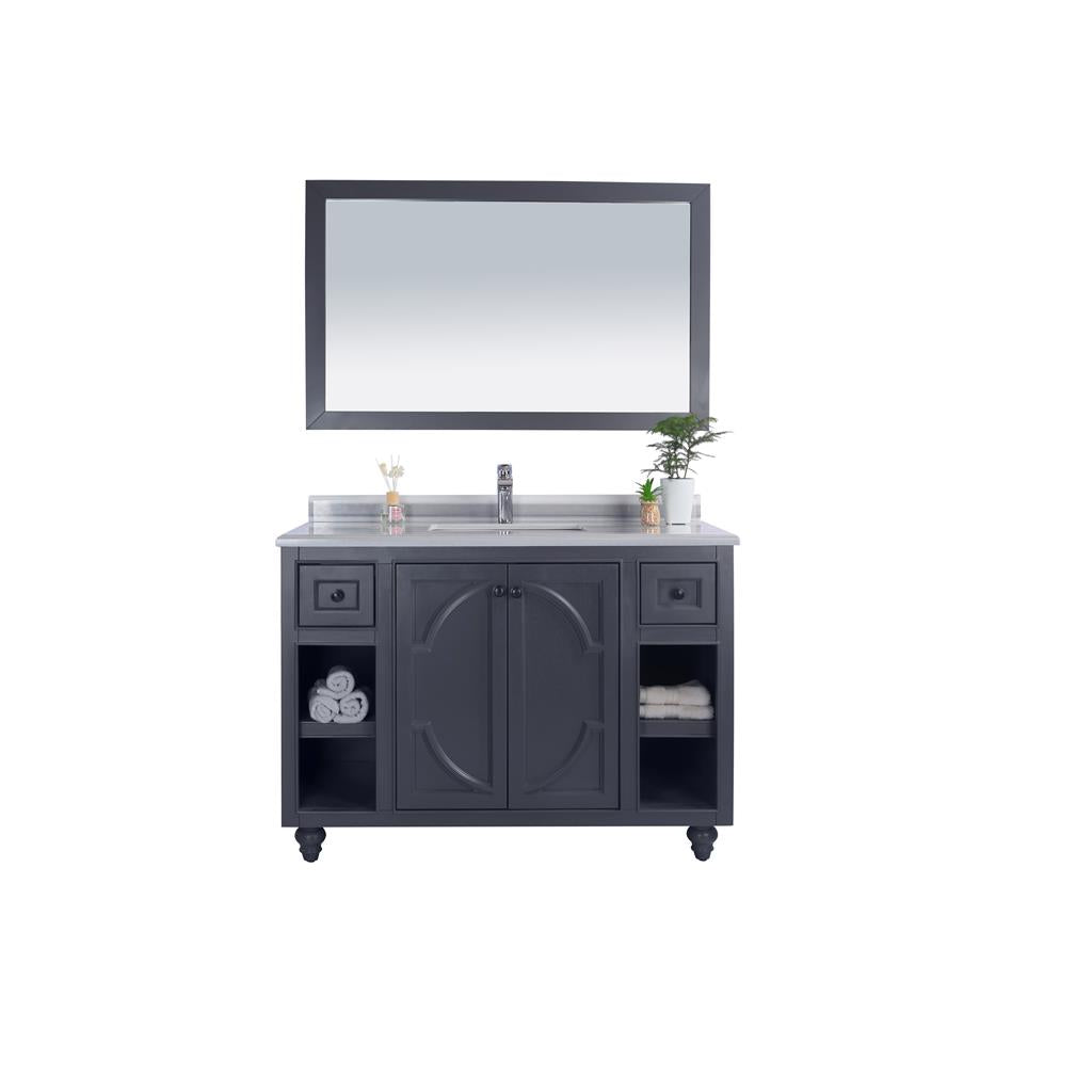 Laviva Odyssey 48" Maple Grey Bathroom Vanity#top-options_white-stripes-marble-top