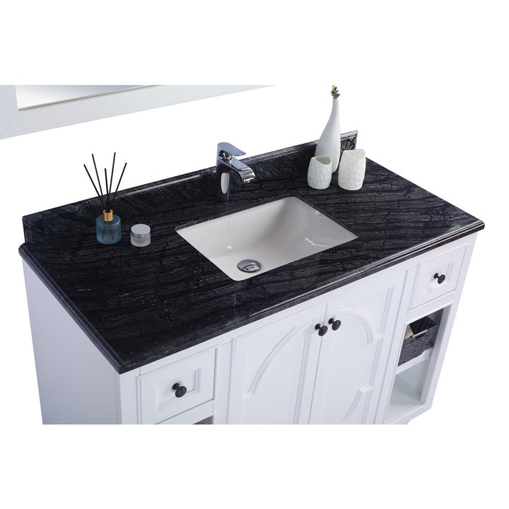 Laviva Odyssey 48" White Bathroom Vanity#top-options_black-wood-marble-top