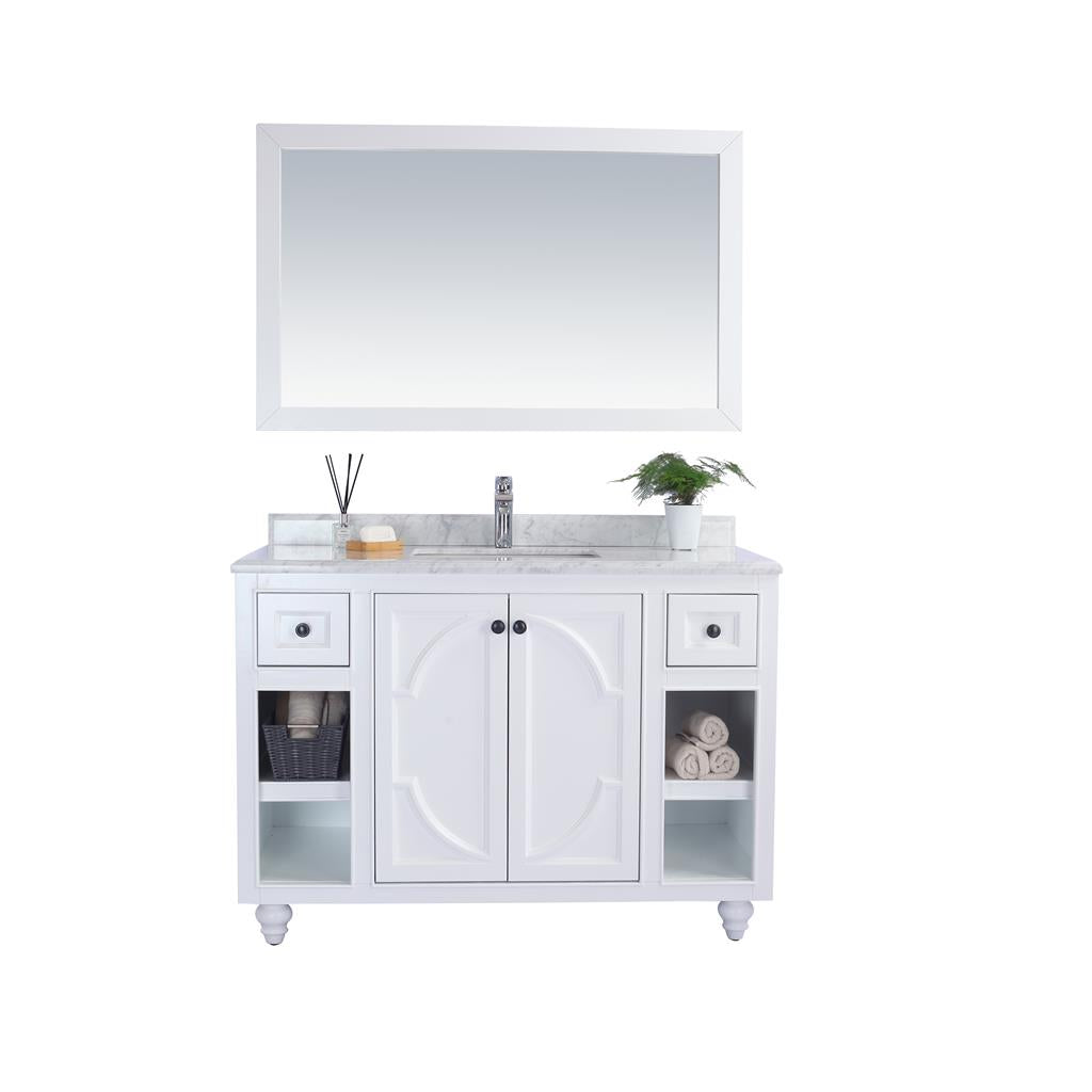 Laviva Odyssey 48" White Bathroom Vanity#top-options_white-carrara-marble-top