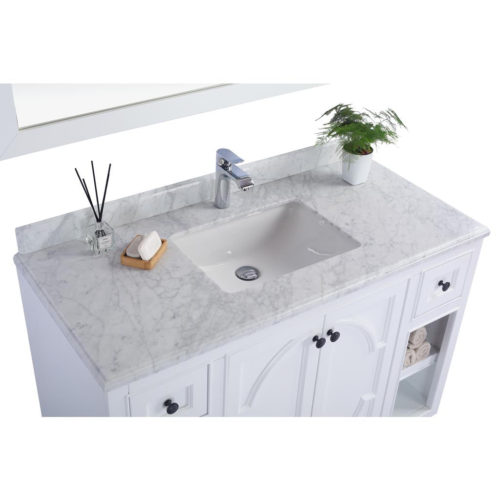 Laviva Odyssey 48" White Bathroom Vanity#top-options_white-carrara-marble-top