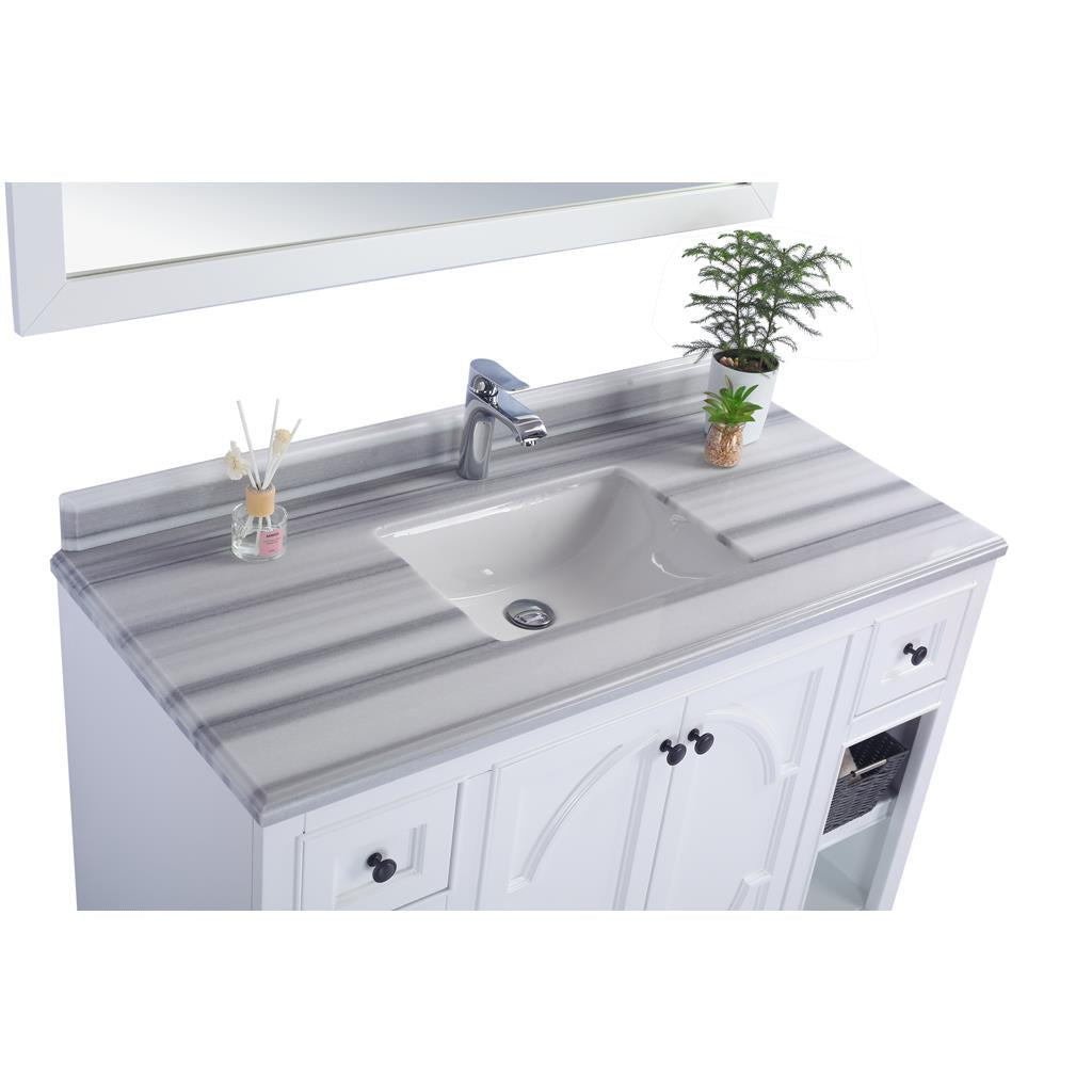 Laviva Odyssey 48" White Bathroom Vanity#top-options_white-stripes-marble-top
