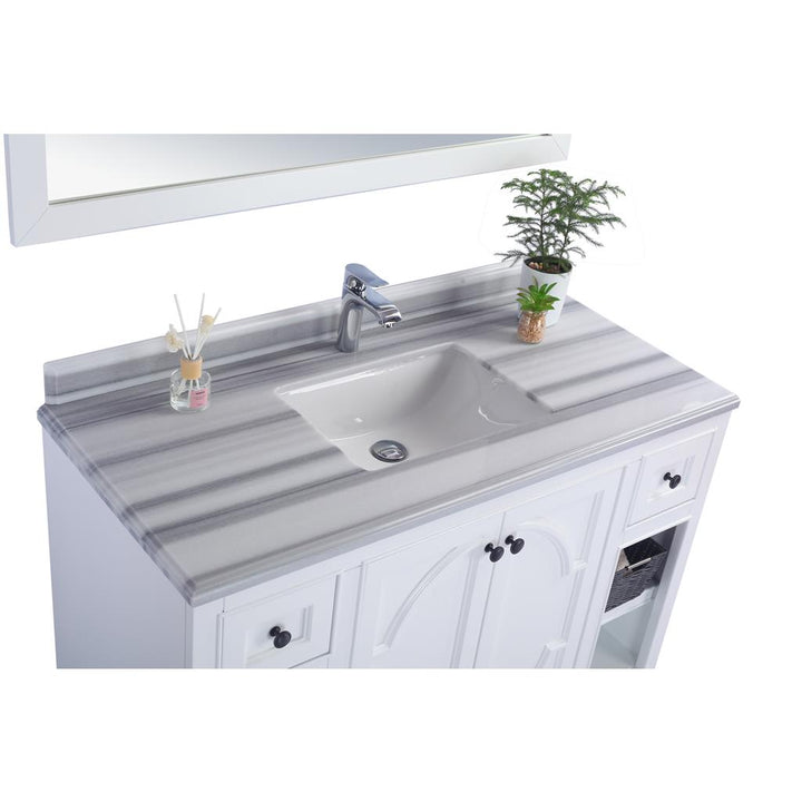 Laviva Odyssey 48" White Bathroom Vanity#top-options_white-stripes-marble-top