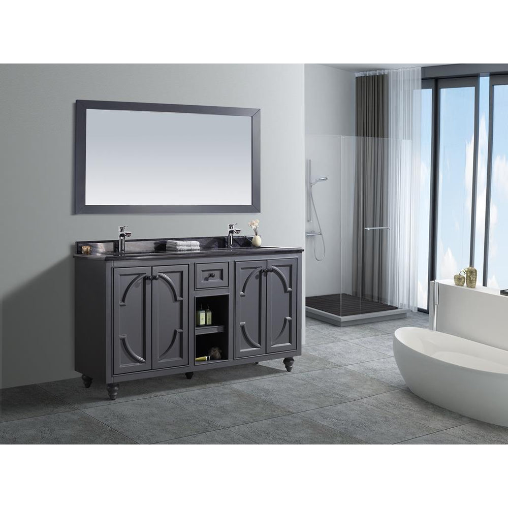 Laviva Odyssey 60" Maple Grey Double Sink Bathroom Vanity#top-options_black-wood-marble-top