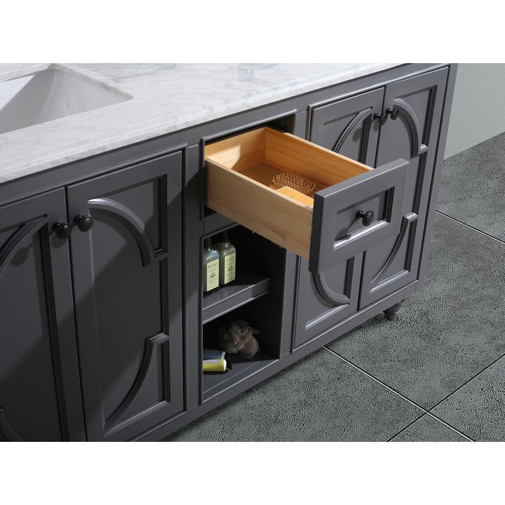 Laviva Odyssey 60" Maple Grey Double Sink Bathroom Vanity#top-options_white-carrara-marble-top