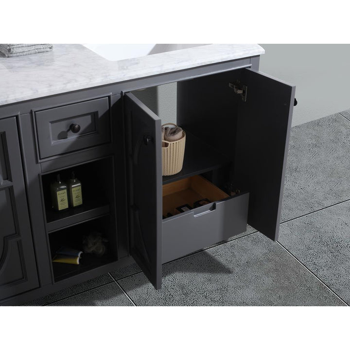 Laviva Odyssey 60" Maple Grey Double Sink Bathroom Vanity#top-options_white-stripes-marble-top