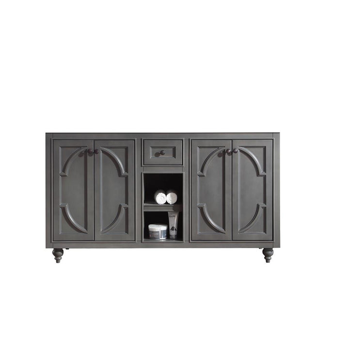 Laviva Odyssey 60" Maple Grey Double Sink Bathroom Vanity Cabinet Only, No Top#top-options_cabinet-only-no-top