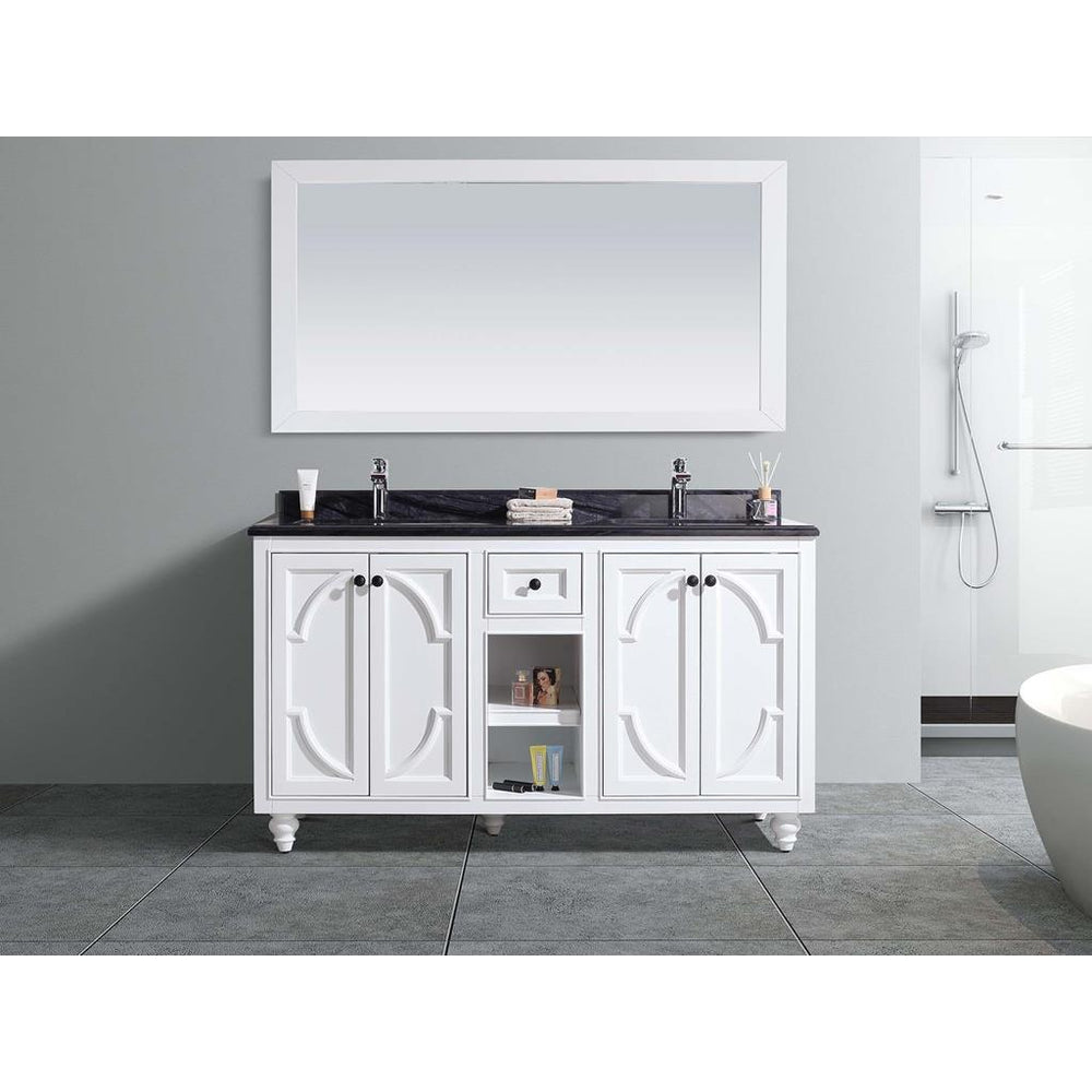 Laviva Odyssey 60" White Double Sink Bathroom Vanity#top-options_black-wood-marble-top