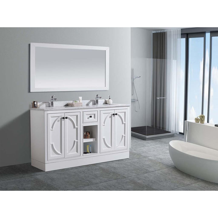 Laviva Odyssey 60" White Double Sink Bathroom Vanity#top-options_black-wood-marble-top