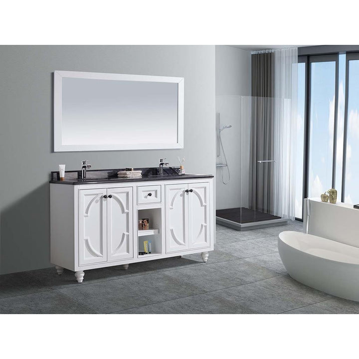 Laviva Odyssey 60" White Double Sink Bathroom Vanity#top-options_black-wood-marble-top