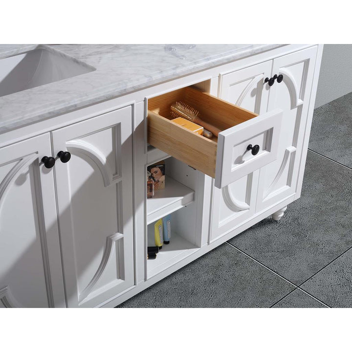 Laviva Odyssey 60" White Double Sink Bathroom Vanity#top-options_black-wood-marble-top