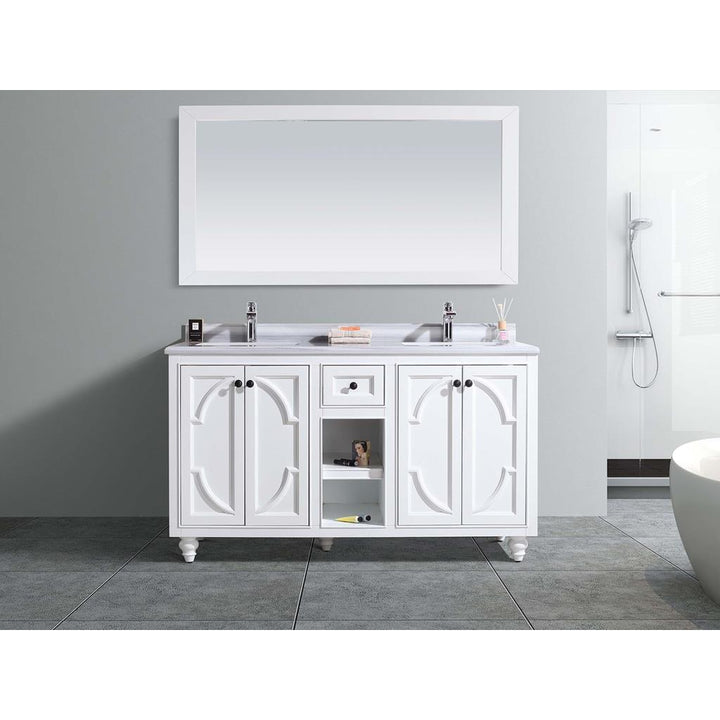Laviva Odyssey 60" White Double Sink Bathroom Vanity#top-options_white-stripes-marble-top