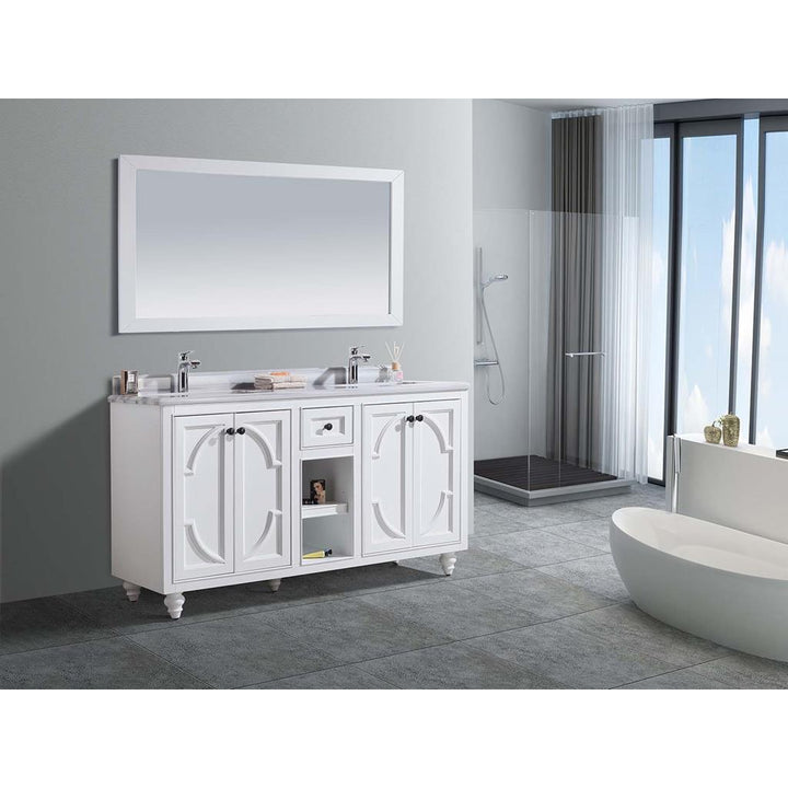 Laviva Odyssey 60" White Double Sink Bathroom Vanity#top-options_white-stripes-marble-top