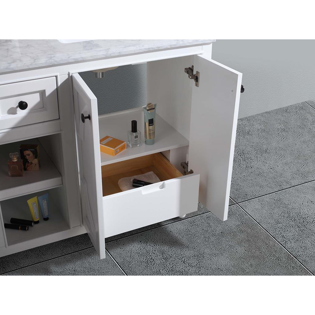 Laviva Odyssey 60" White Double Sink Bathroom Vanity#top-options_white-stripes-marble-top