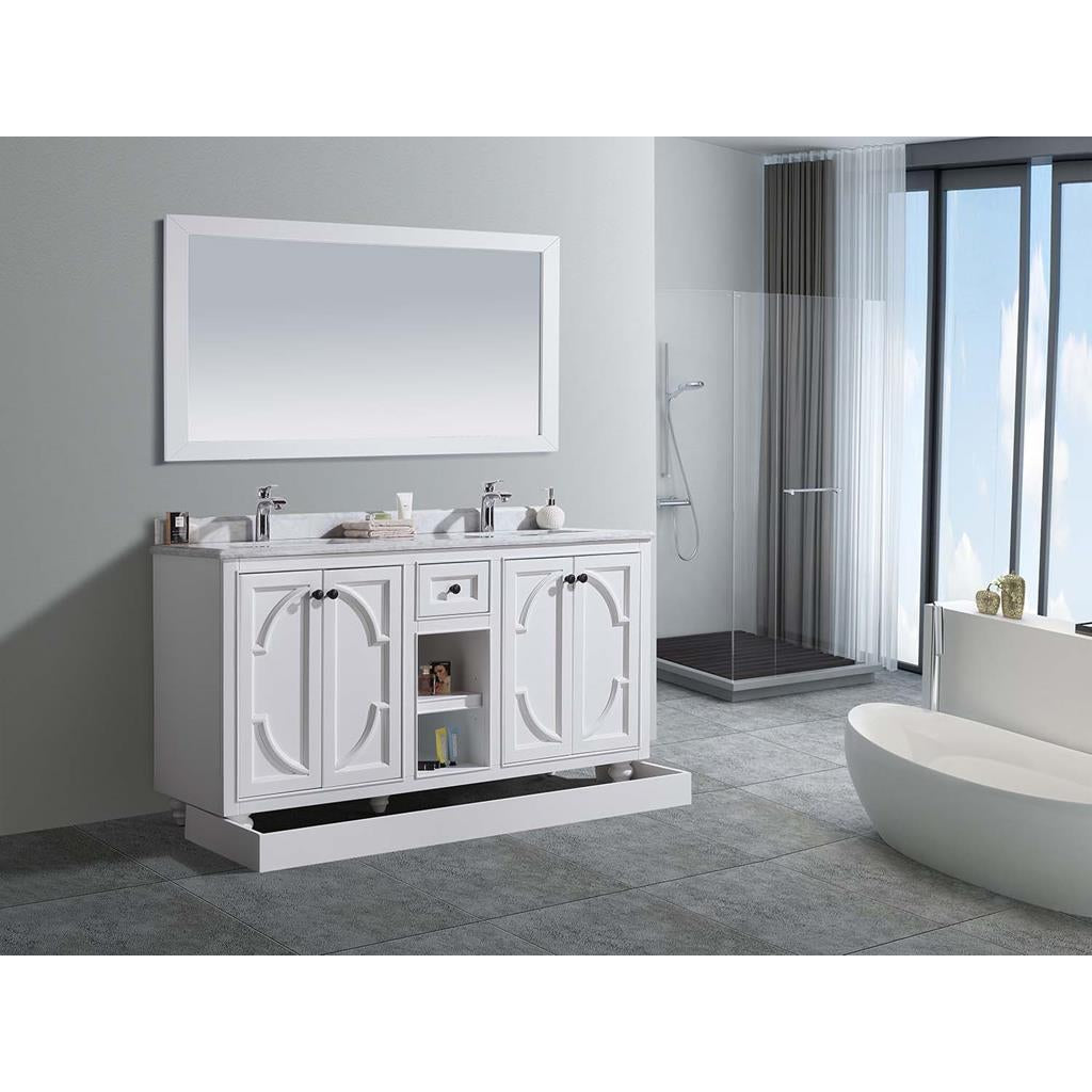 Laviva Odyssey 60" White Double Sink Bathroom Vanity#top-options_white-stripes-marble-top