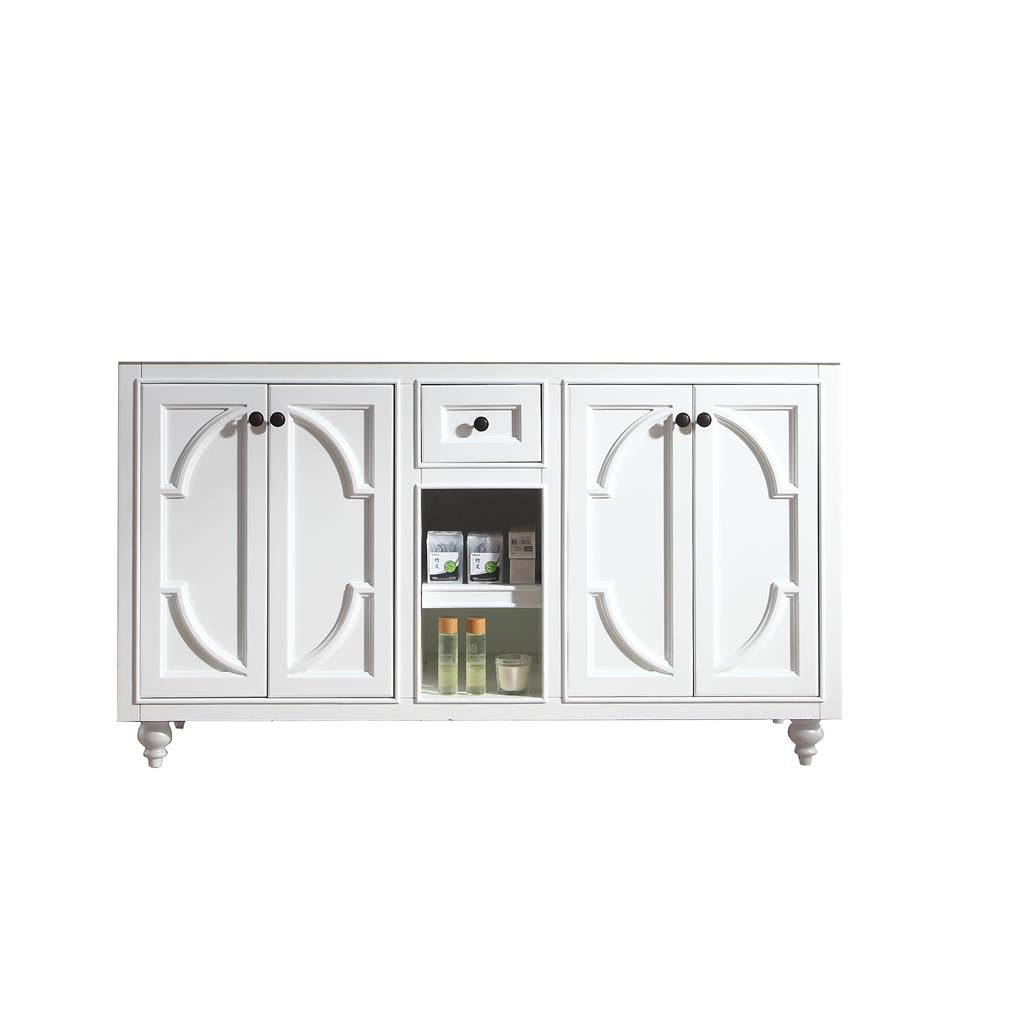 Laviva Odyssey 60" White Double Sink Bathroom Vanity Cabinet Only, No Top#top-options_cabinet-only-no-top