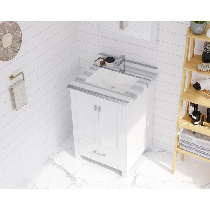 Laviva Wilson 24" White Bathroom Vanity#top-options_white-stripes-marble-top