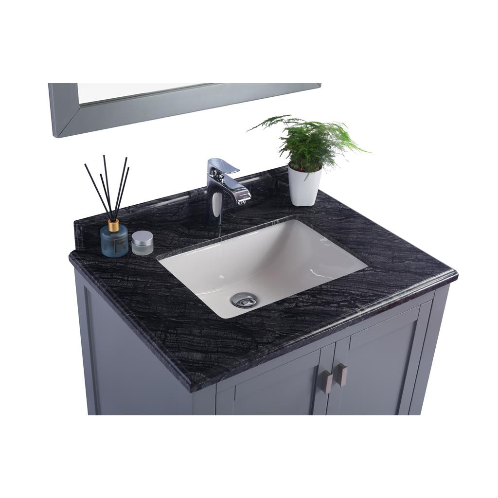 Laviva Wilson 30" Grey Bathroom Vanity#top-options_black-wood-marble-top