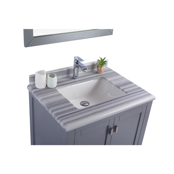 Laviva Wilson 30" Grey Bathroom Vanity#top-options_white-stripes-marble-top