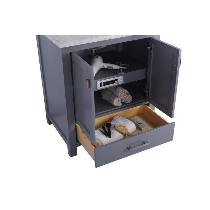 Laviva Wilson 30" Grey Bathroom Vanity Cabinet Only, No Top#top-options_cabinet-only-no-top