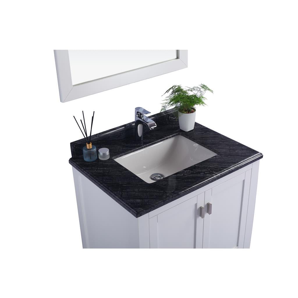Laviva Wilson 30" White Bathroom Vanity#top-options_black-wood-marble-top