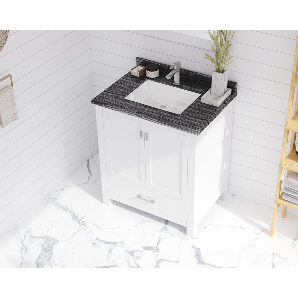 Laviva Wilson 30" White Bathroom Vanity#top-options_black-wood-marble-top