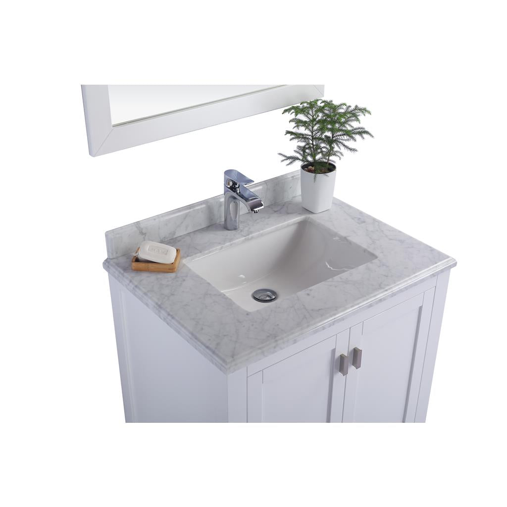 Laviva Wilson 30" White Bathroom Vanity#top-options_white-carrara-marble-top