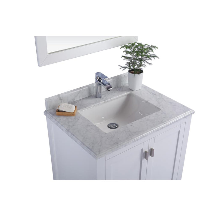 Laviva Wilson 30" White Bathroom Vanity#top-options_white-carrara-marble-top