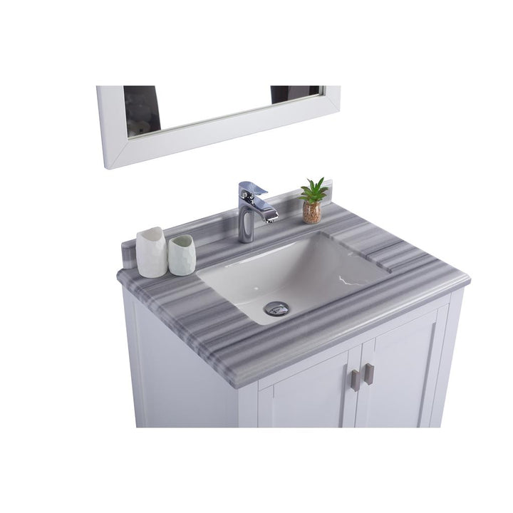 Laviva Wilson 30" White Bathroom Vanity#top-options_white-stripes-marble-top