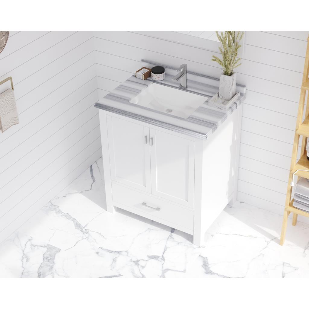 Laviva Wilson 30" White Bathroom Vanity#top-options_white-stripes-marble-top