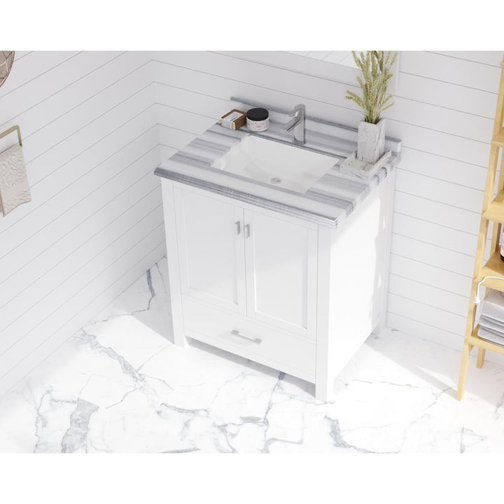 Laviva Wilson 30" White Bathroom Vanity#top-options_white-stripes-marble-top