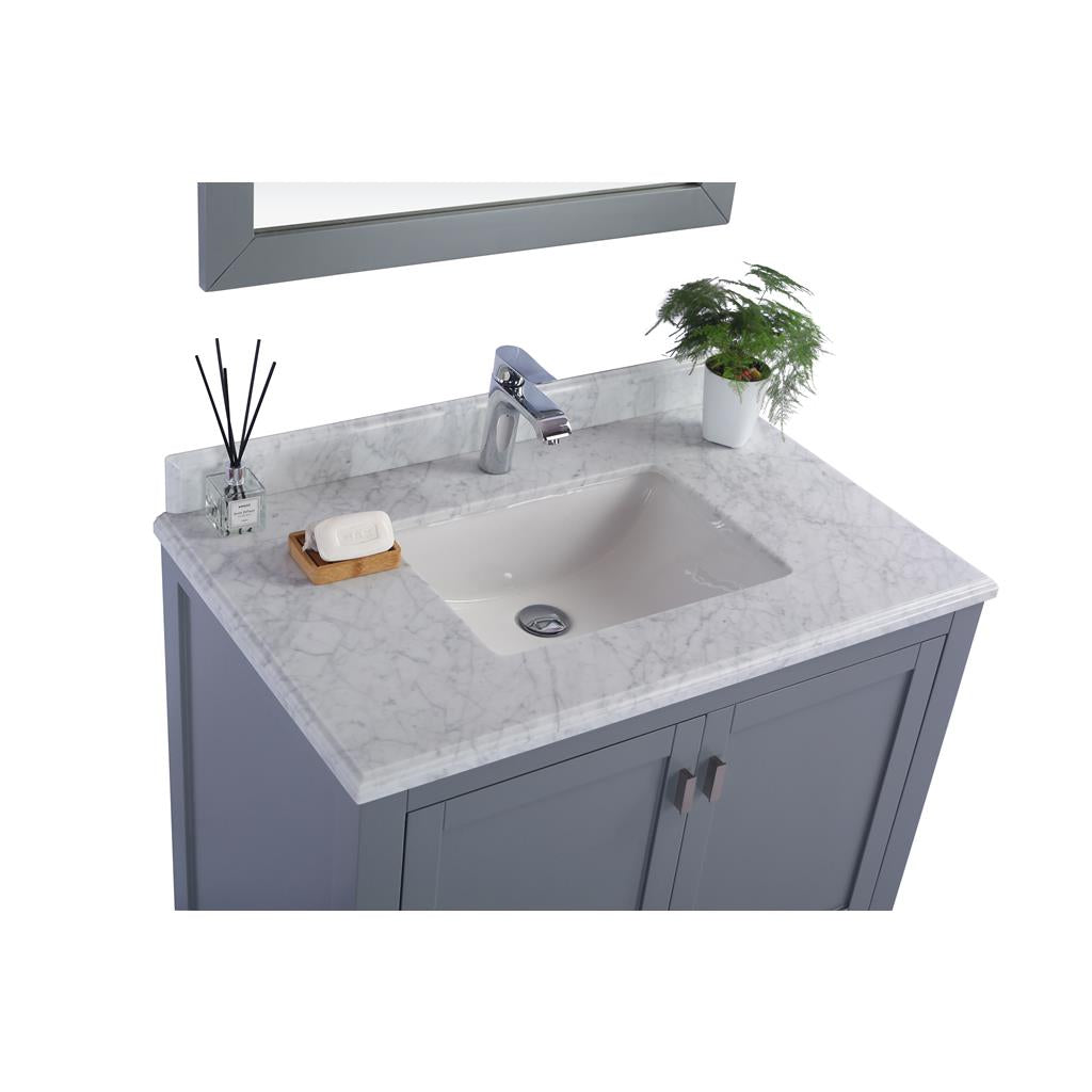 Laviva Wilson 36" Grey Bathroom Vanity#top-options_white-carrara-marble-top