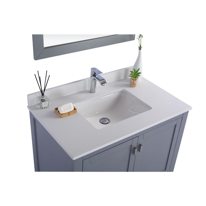 Laviva Wilson 36" Grey Bathroom Vanity#top-options_white-quartz-top