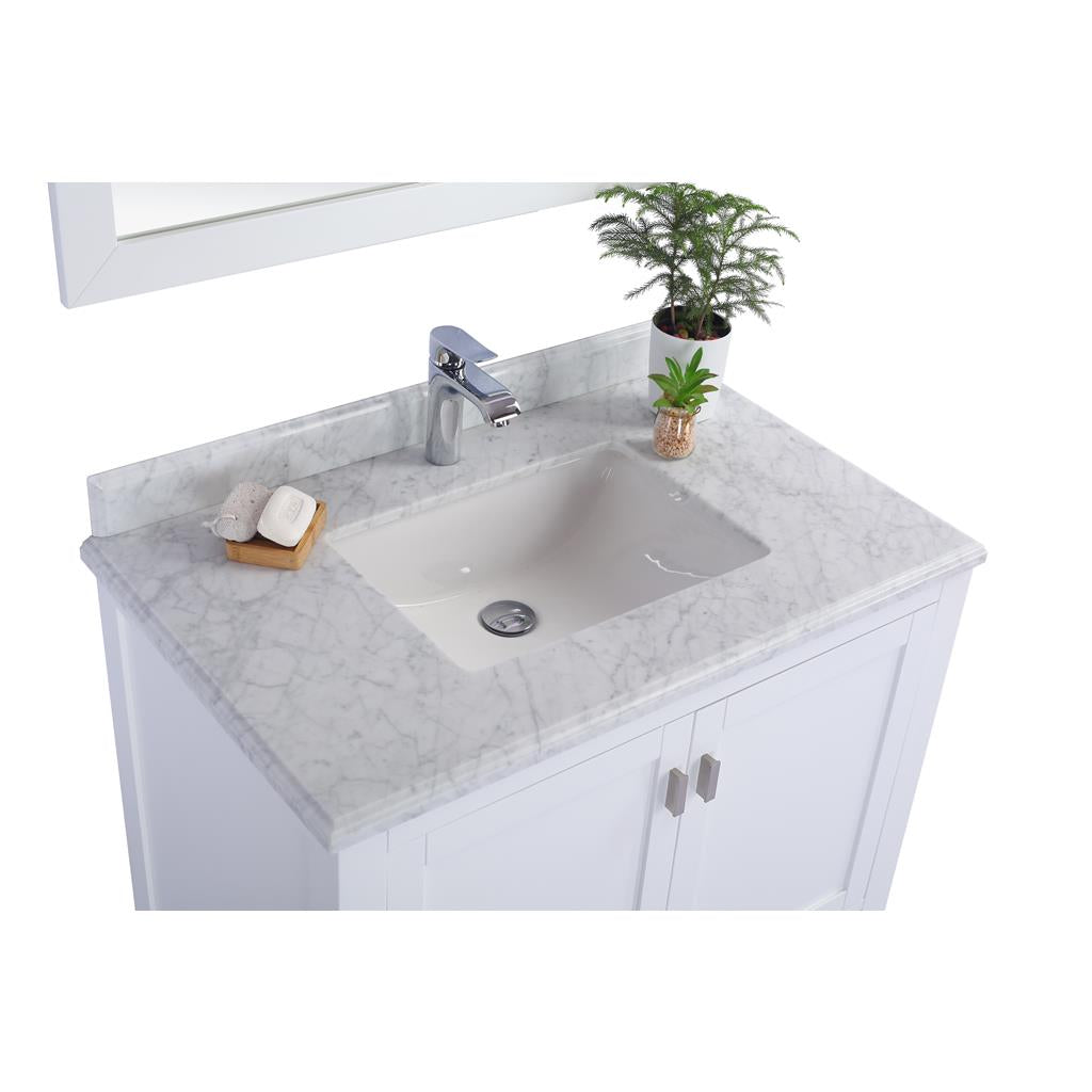 Laviva Wilson 36" White Bathroom Vanity#top-options_white-carrara-marble-top